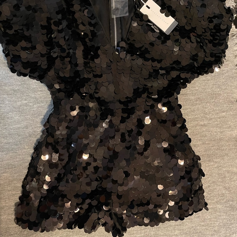 Black Sequin Romper